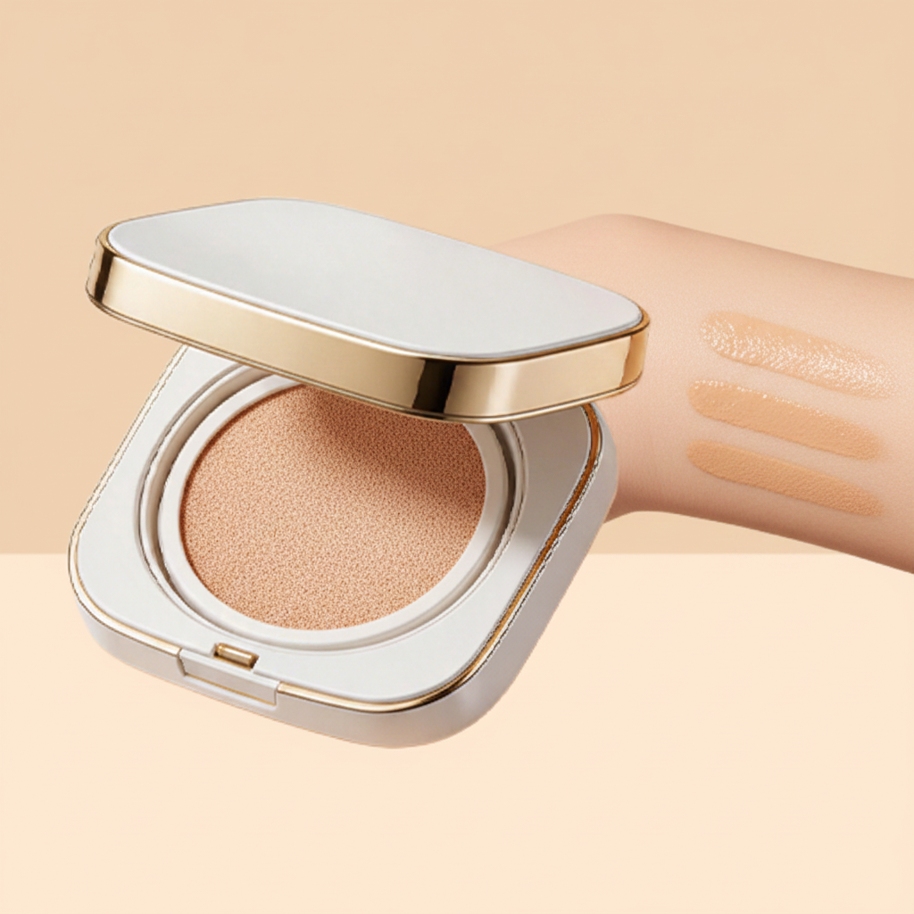 Velvet Glow Cushion Foundation - Cushion Texture & Coverage Swatch