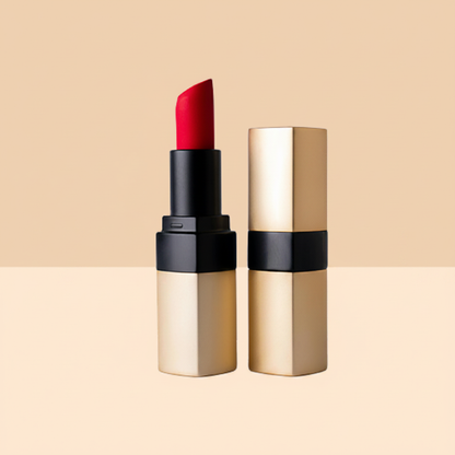 Scarlet Luxe Satin Lipstick - 45 Degree Angle Close-up