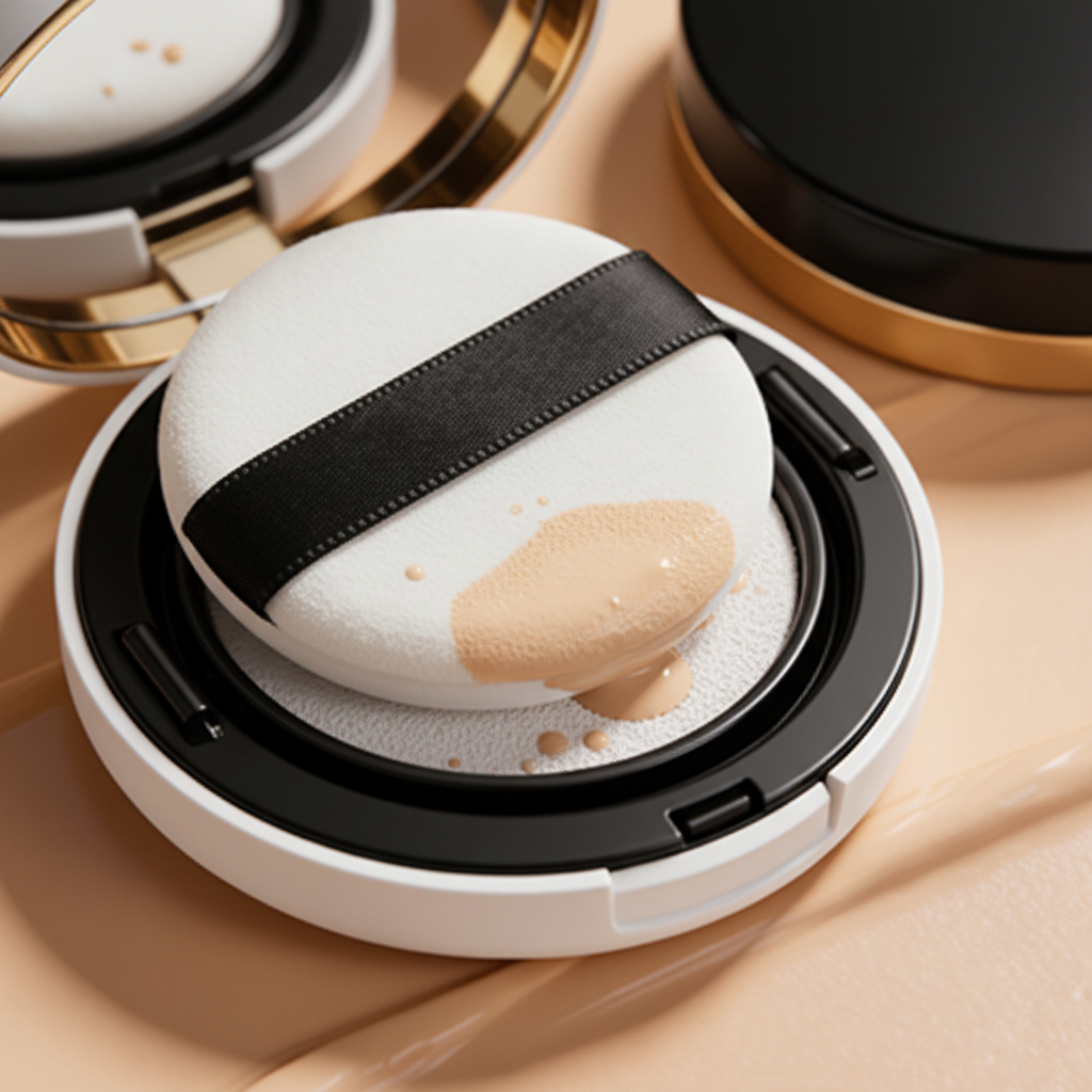 Velvet Glow Cushion Foundation - close-up of cushion puff applicator