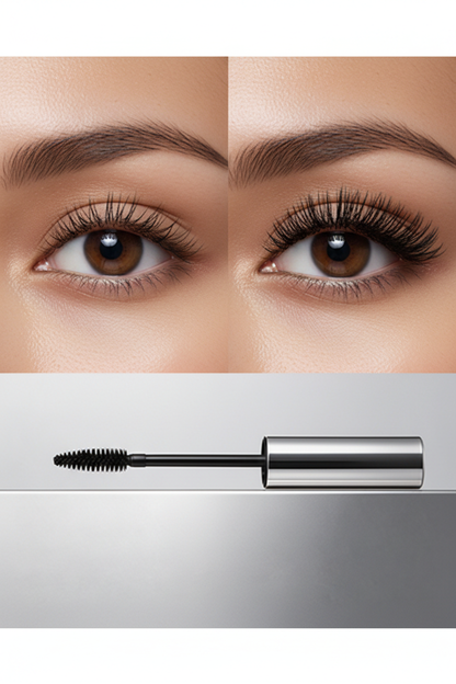 Noir Amplify Mascara - lash application before and after effect