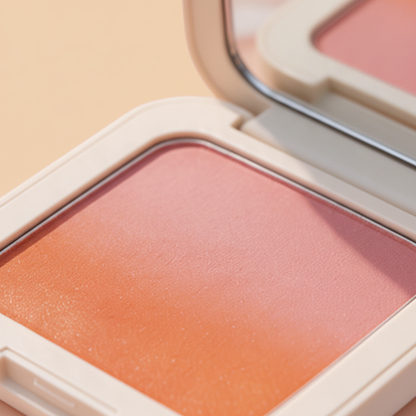 Sunset Glow Dual-Tone Blush - Gradient Powder Texture Close-up