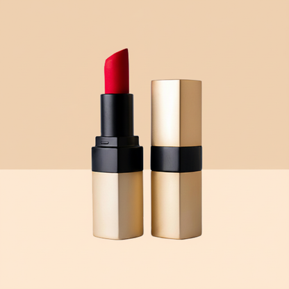 Scarlet Luxe Satin Lipstick - Open and Closed Side by Side