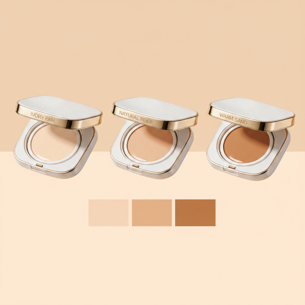 Velvet Glow Cushion Foundation - Three Shade Color Comparison