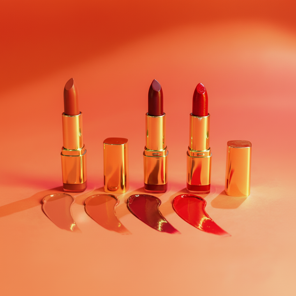 Golden Aura Moisture Lipstick - Three Shade Color Comparison