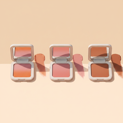 Sunset Glow Dual-Tone Blush - Three Shade Color Comparison